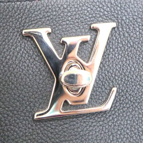 Louis Vuitton Lock Me Bucket Grain Calf Noir Black Pink Shoulder Bag - Picture 6 of 8